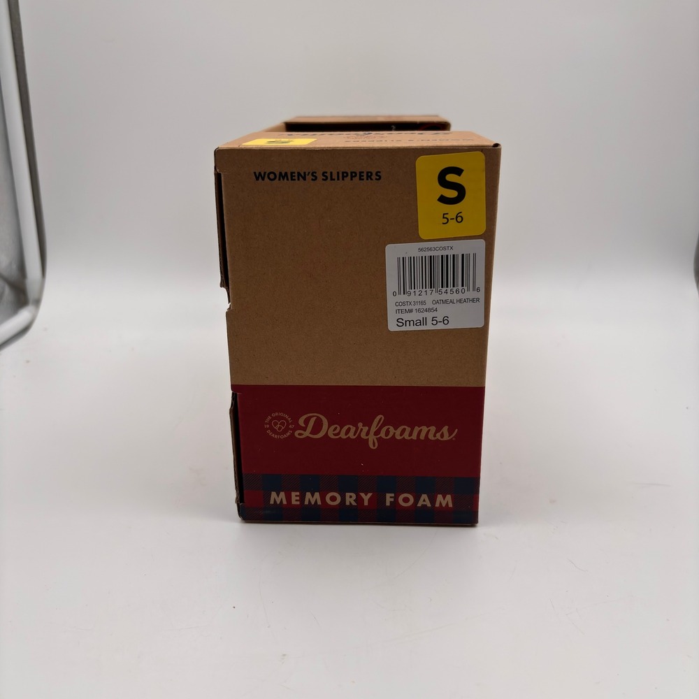 Dearfoams Memory Foam Women's Slippers Oatmeal Heather Size S 5-6 Easy On Off - Picture 4 of 8